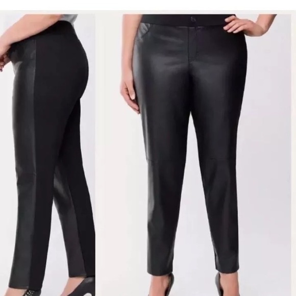 lane bryant leather leggings